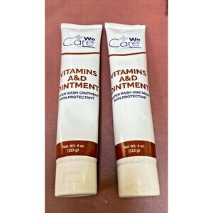 Dynarex We Care Vitamin A&D Ointment Reorder #1155 Two 4 oz Tubes Exp 2027/08/26